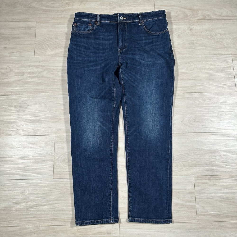 Flint And Tinder Jeans Mens 36x30 Blue Slim Fit Stretch Denim Pants Dark Wash